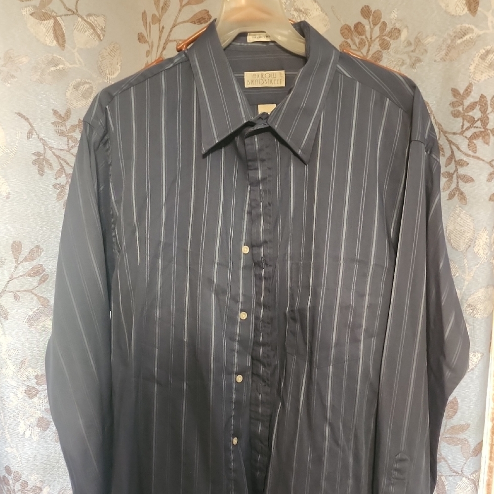 Men's Charcoal Striped Dress Shirt